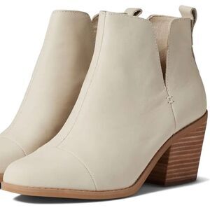 TOMS Women's Everly Cutout Pull On Ankle Boot - Beige Leather | Size 8